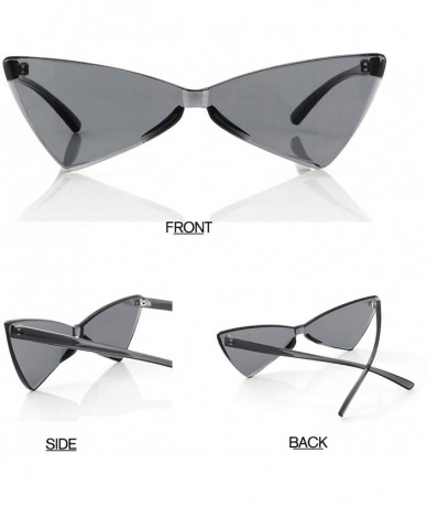 Sport Triangle Rimless Sunglasses One Piece Colored Transparent Sunglasses For Women and Men - Dark Gray - C818LAOK0LO $10.82