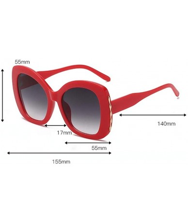 Oversized Women Vintage Big Frame Irregular Shape Sunglasses Fashion Eyewear New Retro Unisex Sunglasses - E - C718ST2GSHZ $8.45