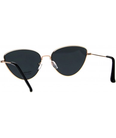 Butterfly Womens Fashion Sunglasses Cateye Butterfly Metal Frame UV 400 - Gold (Black) - CG18EZ9A8QZ $8.35