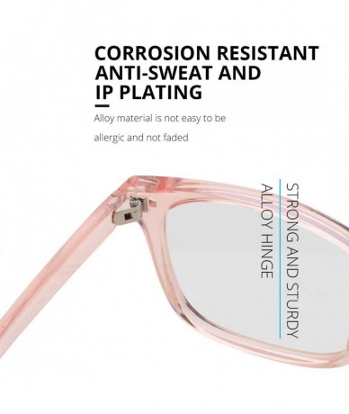 Aviator Various Blue Light Blocking Glasses Square Nerd Eyeglasses Frame Anti Blue Ray Computer Game Glasses - Pink - C618YDH...