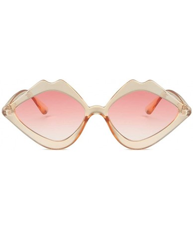 Oversized Women's Sunshade Sunglasses Trendy Integrated Candy Color Glasses Sun Protection - Pink - C118RHTD8S8 $11.63