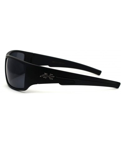 Sport 90s Mens Rectangular Warp Around Sport Sunglasses - Matte Black - CY194KQTHWY $9.72