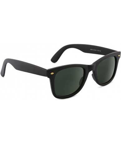 Rectangular Vintage Polarized UV400 Protection Sunglasses for Men Women Retro Frosted Frame - B-black - C618W6UMM3X $15.44