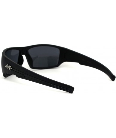 Sport 90s Mens Rectangular Warp Around Sport Sunglasses - Matte Black - CY194KQTHWY $9.72