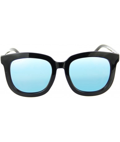 Square Designer Fashion Women Sunglasses Vintage Square Men Eyewear L502 - Black Blue - CO12OCOHQ2G $22.22