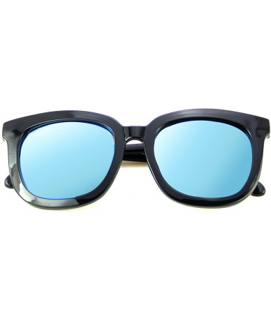 Square Designer Fashion Women Sunglasses Vintage Square Men Eyewear L502 - Black Blue - CO12OCOHQ2G $22.22