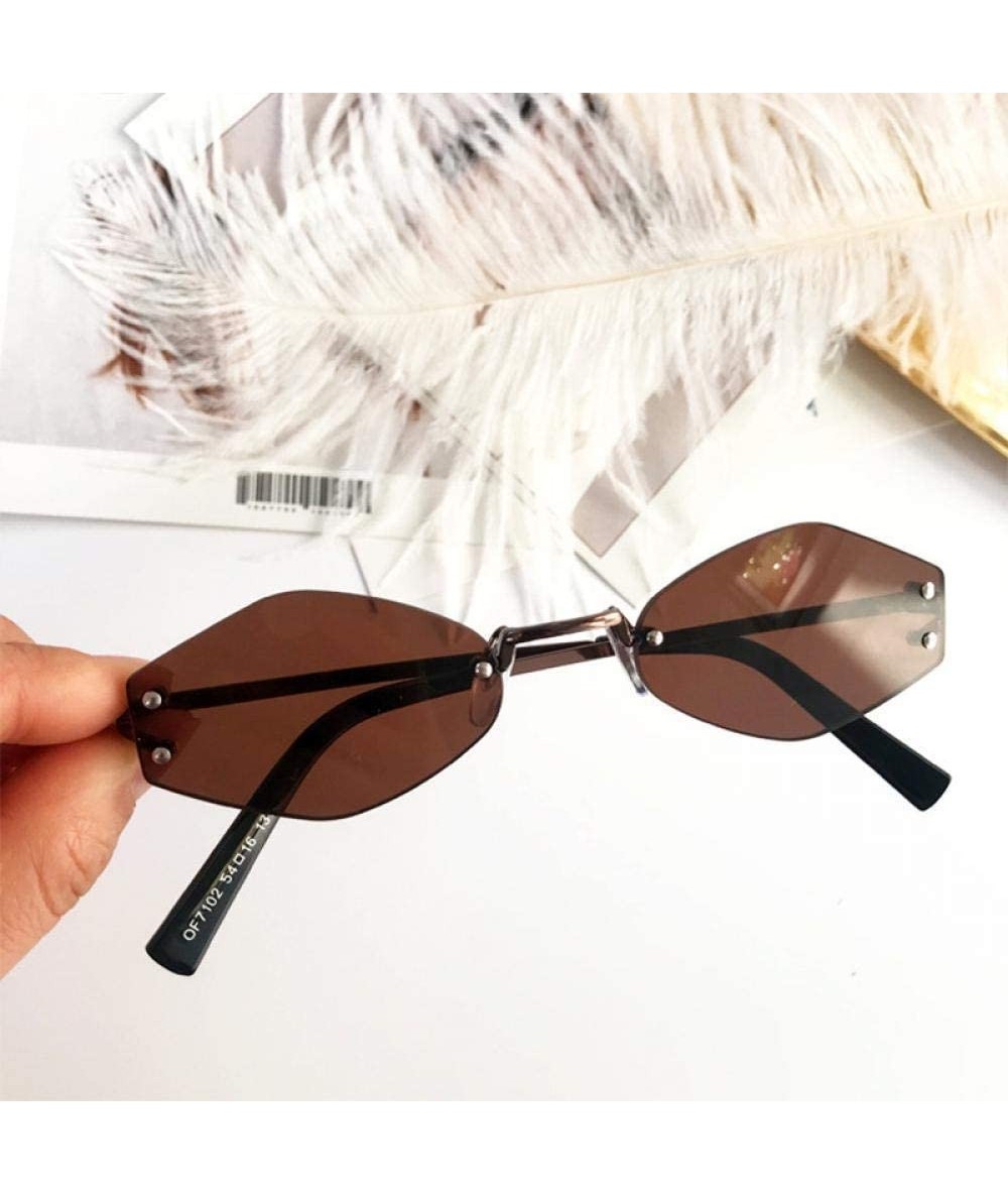 Round Vintage Small Round Sunglasses Women Retro Sun Glasses Female Oval Black C1 Red - C5 Brown - CX18XE9HW6M $10.41