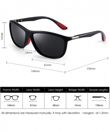 Wayfarer Retro Polarized Sunglasses for Men Women Vintage Square Sun Glasses - Black Frame / Polarized Grey Lens - C418R50M5O...