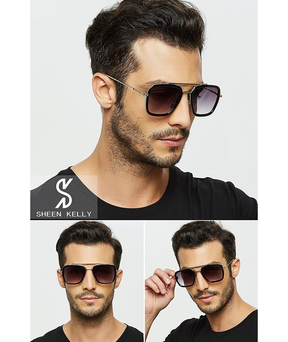  SHEEN KELLY Retro Oversized Pilot Sunglasses Metal