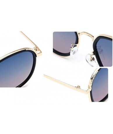 Aviator 2019 new metal sunglasses - women's fashion sunglasses - A - C918SILCO06 $45.83