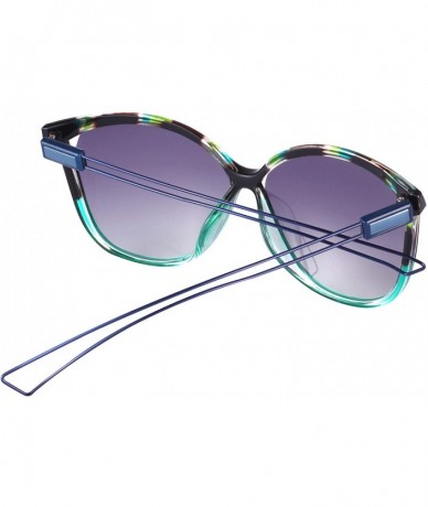 Oversized Mirrored Cat Eye Sunglasses Oversized Sunglasses for Women - Green Glaze - C718GY9Z0HY $10.31