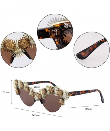 Butterfly Women's Fashion Sunglasses Cat-Eye Glasses with Rhinestone - Leopard - CZ1939YC9E3 $14.88