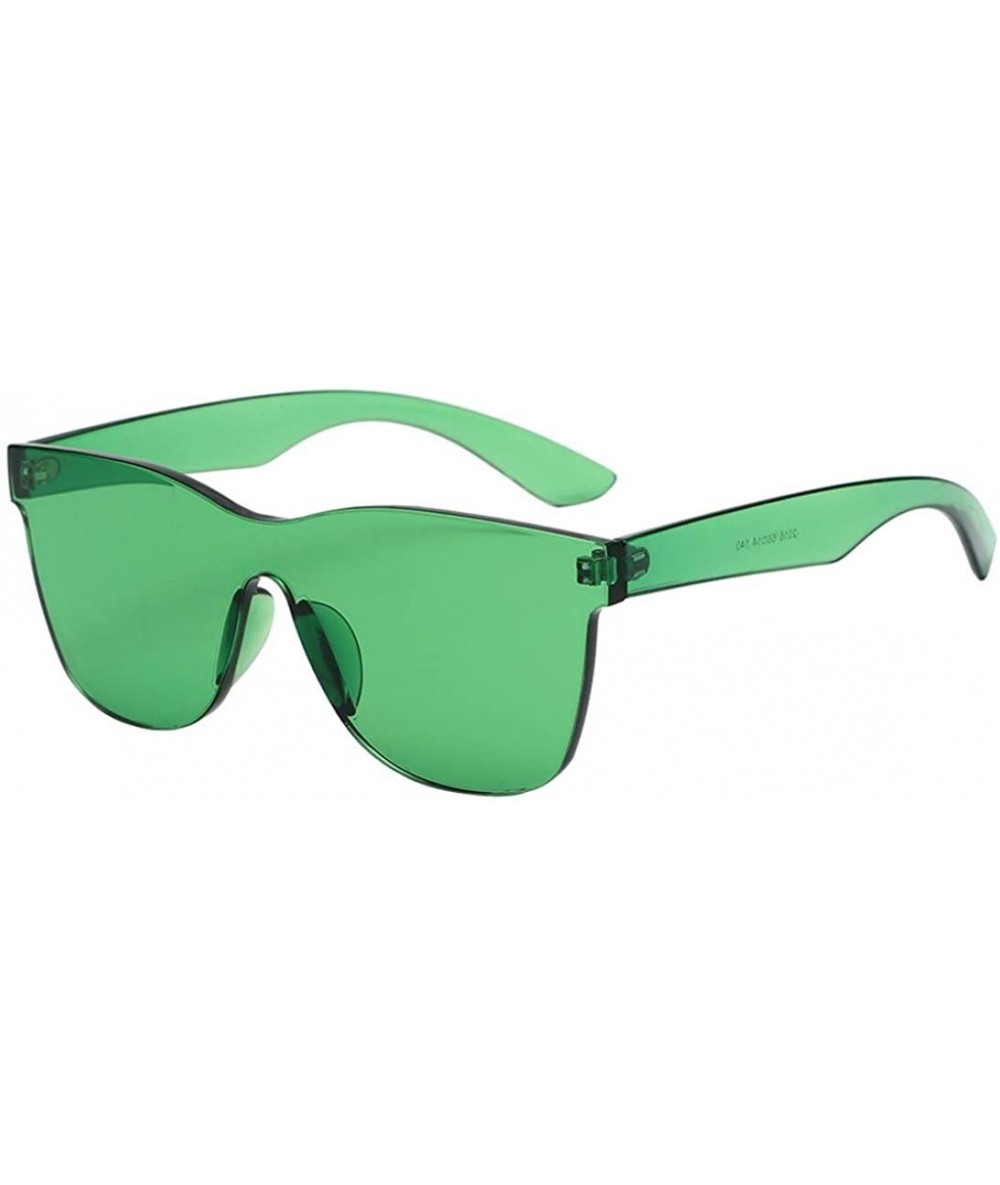 Oversized Women Fashion Heart-Shaped Shades Sunglasses Integrated UV Candy Colored Glasses - Green - CF18D2U0UAQ $9.28