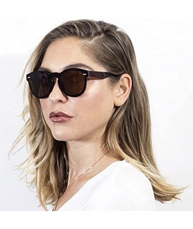 Round Modern Rimless Reflective Mirrored Fashion Unisex Round Sunglasses - Brown - CB186WKM0IL $11.04