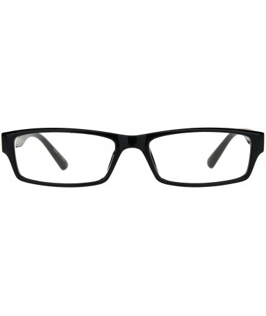 Rectangular Small Rectangular Frame Clear Lens Glasses Spring Hinge Unisex Black UV 400 - CB18S73OLWH $12.72