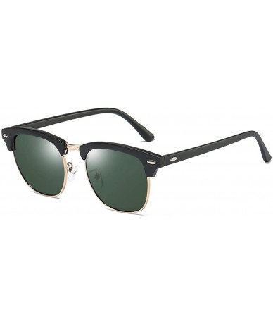 Mens Sunglasses Polarized Retro Classic Semi Rimless Sun Glasses for Women  Vintage UV400 Protection With Case - CR18RH2RT9O