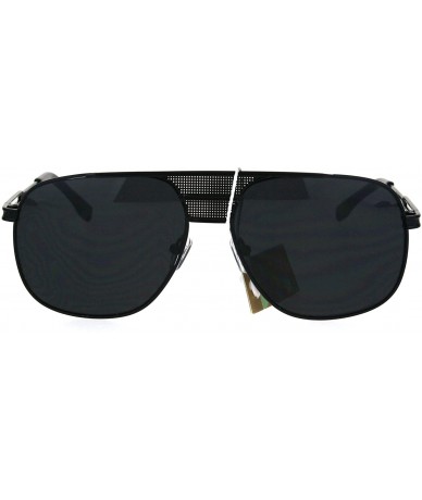 Square Mens Designer Fashion Sunglasses Stylish Square Metal Frame Mesh Bridge - Black (Black) - C6186TQ4NX7 $10.16