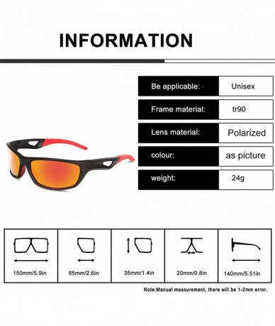 Sport High-End Men and Women Polarized Sports Sunglasses Plastic Sunglasses Outdoor Riding Sunglasses - Black&red - CH18UQNET...