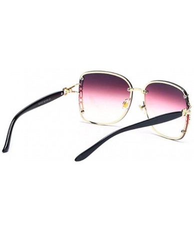 Aviator Frameless personality sun eye - fashion metal frame ladies sunglasses - E - CX18S8IQN5C $43.42