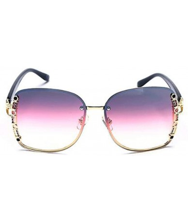 Aviator Frameless personality sun eye - fashion metal frame ladies sunglasses - E - CX18S8IQN5C $43.42