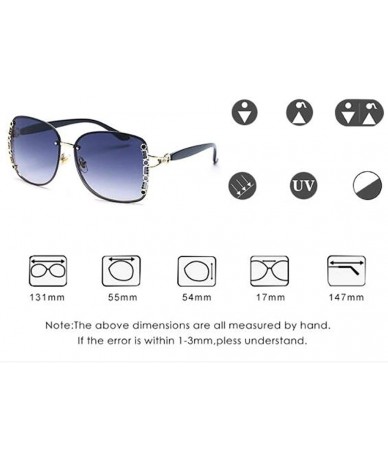 Aviator Frameless personality sun eye - fashion metal frame ladies sunglasses - E - CX18S8IQN5C $43.42