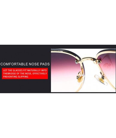 Aviator Frameless personality sun eye - fashion metal frame ladies sunglasses - E - CX18S8IQN5C $43.42