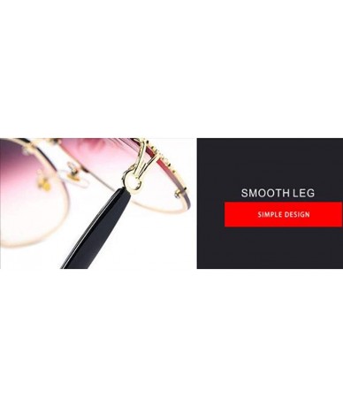 Aviator Frameless personality sun eye - fashion metal frame ladies sunglasses - E - CX18S8IQN5C $43.42