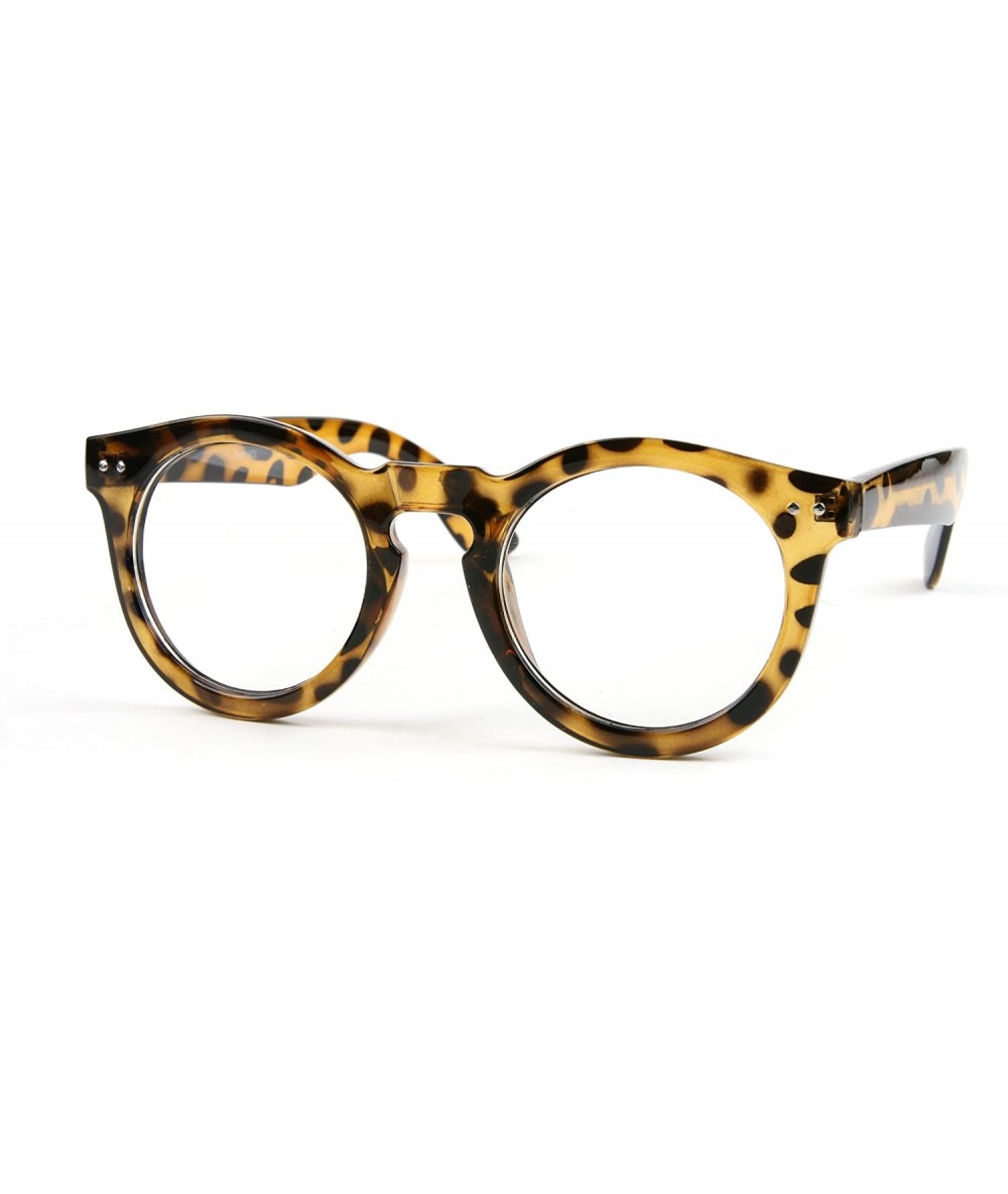 Round Classic Retro Round Clear Fashion Glasses P4016CL - Tortoise - C711EM860UH $11.39