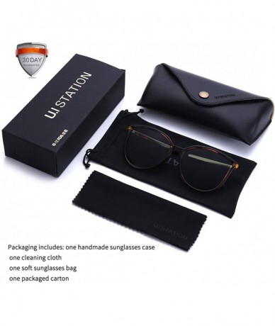 Round Oversized Polarized Sunglasses for Women-Cateye Plastic Frame UV400 Protection with Sunglasses Case U299 - Tor_p - CV18...