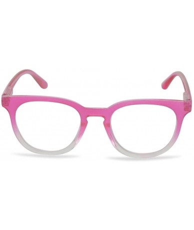 Round Semi Oversized Readers Strength Tortoise - Acrylic Pink - C1196MW06IH $13.41