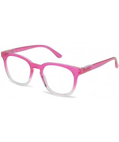 Round Semi Oversized Readers Strength Tortoise - Acrylic Pink - C1196MW06IH $13.41