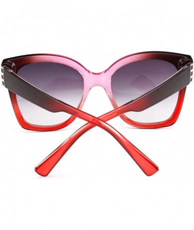 Square Retro Oversized Square Sunglasses Stylish Colorful Frame Chic Eyewear for Woman and Men B2597 - 04 Wild Fuchsia - CG19...