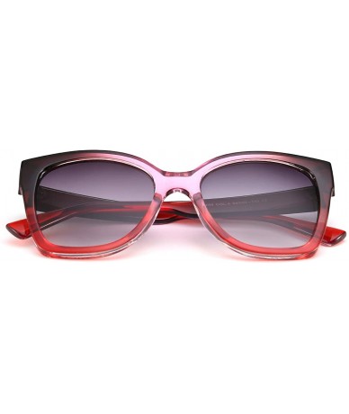 Square Retro Oversized Square Sunglasses Stylish Colorful Frame Chic Eyewear for Woman and Men B2597 - 04 Wild Fuchsia - CG19...