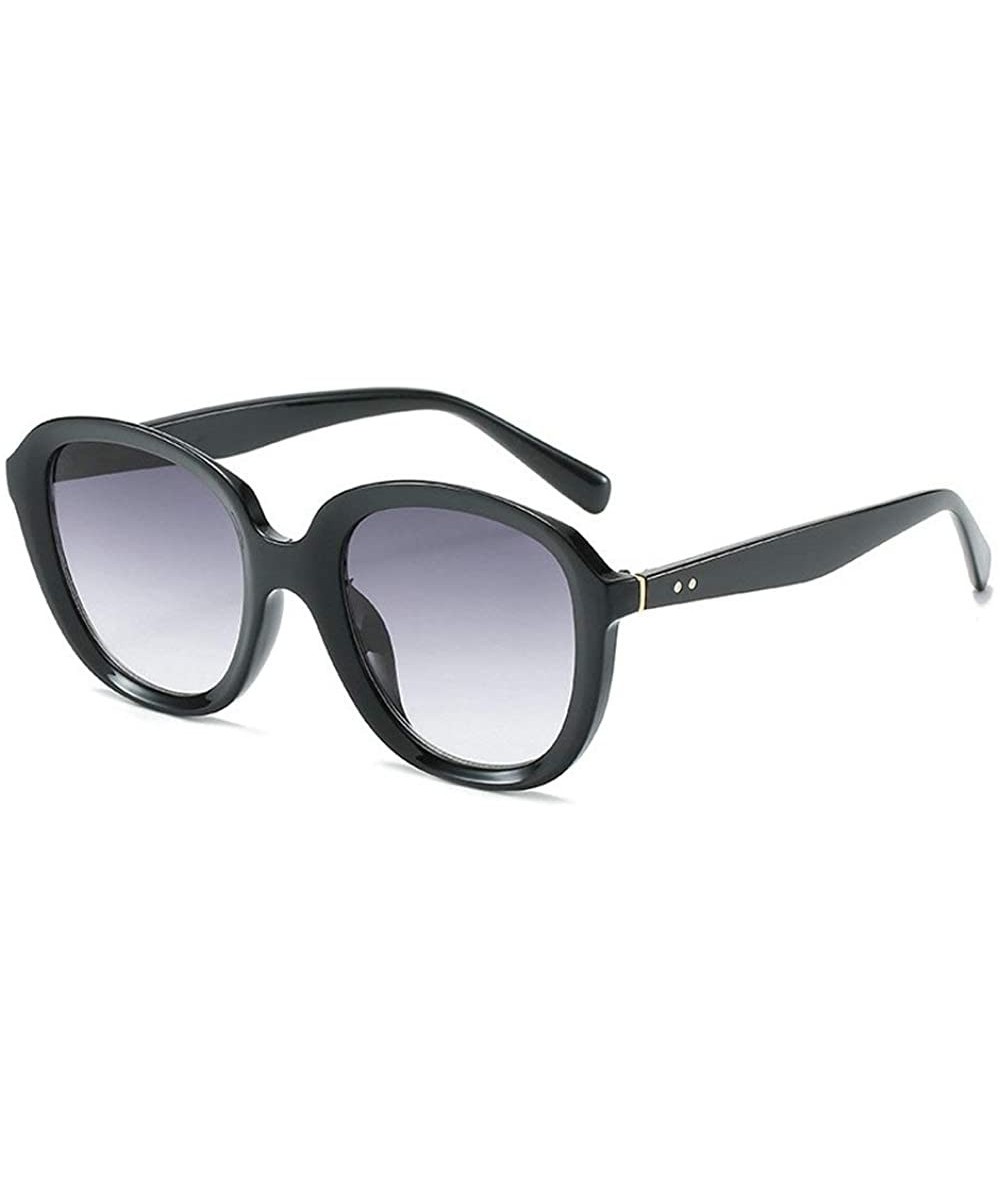 Round Ultra light Round Glasses Brand Designer Fashion Full Frame Lady Shade Sunglasses - Black - C018UC2ZMU9 $14.33