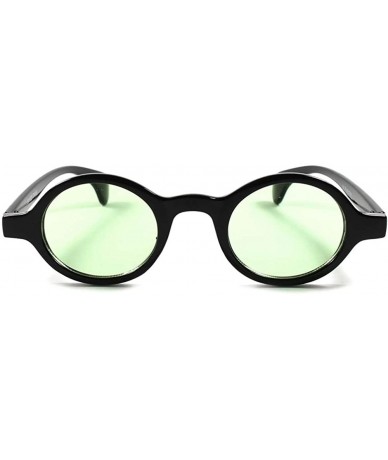 Round Lens Indie Vintage Retro Fashion Old School Hippie Small Round Sun Glasses - Black / Green - CW189AS0WES $18.86