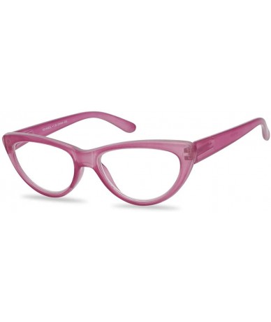 Butterfly Small and Narrow Candy Colored Chic Cat Eyes Reading Readers Glasses with Spring Hinge (Purple - 2.00) - Purple - C...