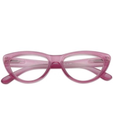 Butterfly Small and Narrow Candy Colored Chic Cat Eyes Reading Readers Glasses with Spring Hinge (Purple - 2.00) - Purple - C...