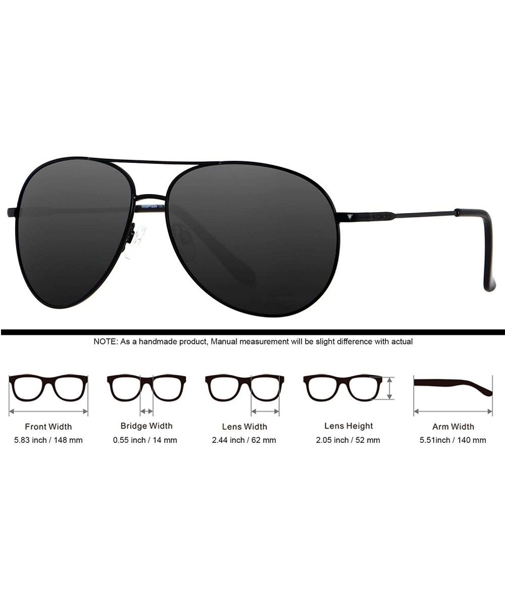 Aviator Sunglasses for Men Women Polarized UV400 Protection Sun Glasses  AVALON - Classic - Polarized Black - C218H8SUSYQ