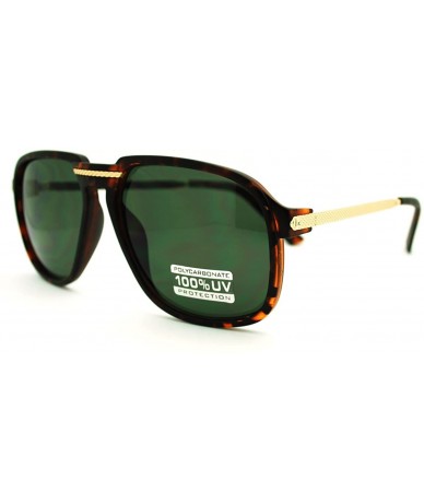 Aviator Unisex Retro Sunglasses Oversized Square Arched Aviators - Tortoise - CP11DSSKQ57 $12.11