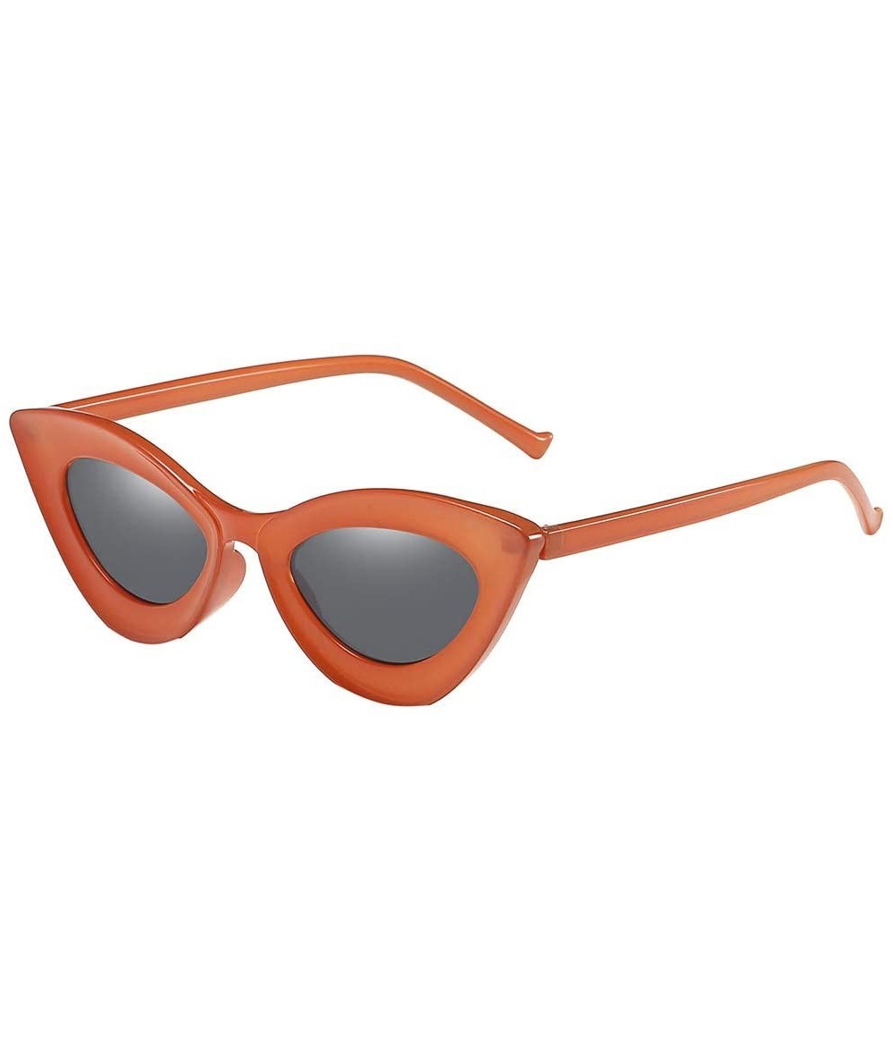 Rectangular Sunglasses Vintage Fashion Protection - Orange - CX194YL475R $8.72