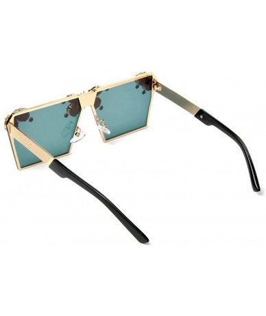 Square 2020 Fashion Women Sunglasses Square Frame Rhinestones Sunglasses Men Metal Gradient Shades Diamond Punk Glasses - CP1...