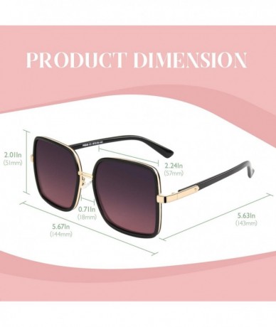 Goggle Women Oversized Square Frame Sunglasses Multiple Tinted Glitter Designer Inspired Stylish Shades S904 - CB196O5L6O6 $1...