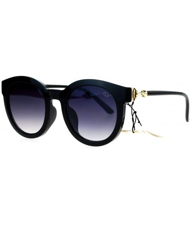 Round Fashion Womens Sunglasses Oversized Round Designer Frame Eyewear UV 400 - Black (Smoke) - C3188ORT97Y $10.17