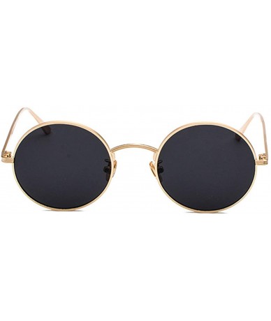 Aviator Classic Men Round Sunglasses Women Metal Frame UV400 Sun Glasses Men Female Fashion Eyewear - C10 Gold-clear - CC198Z...