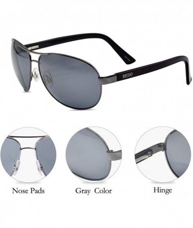 Round Sunglasses for Men Women Vintage Lightweight Aviator Metal Frame UV 400 protection - Gray - CN18SUHUN35 $22.06