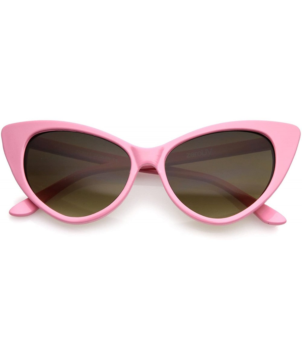 Oversized Women's Retro Oversized High Point Cat Eye Sunglasses 54mm - Pink / Smoke - CS12N7B2RY2 $8.71