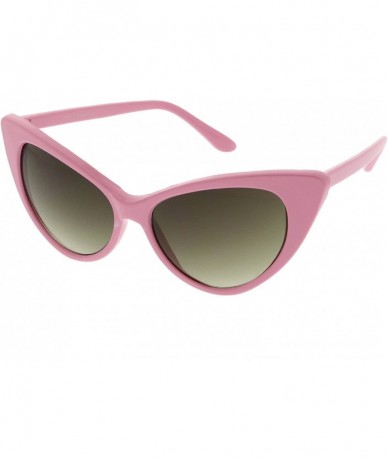 Oversized Women's Retro Oversized High Point Cat Eye Sunglasses 54mm - Pink / Smoke - CS12N7B2RY2 $8.71