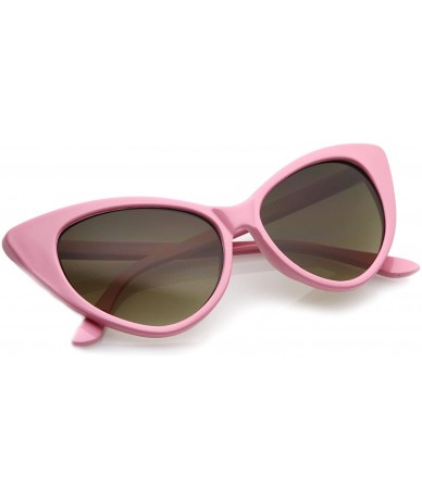 Oversized Women's Retro Oversized High Point Cat Eye Sunglasses 54mm - Pink / Smoke - CS12N7B2RY2 $8.71