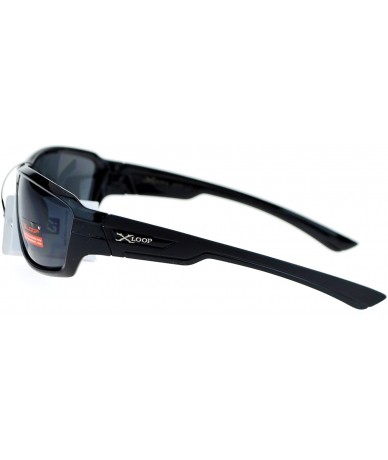 Oval Mirrored Mirror Lens Matte Plastic Classic Oval Rectangular Sport Sunglasses - Black - CC11ZKXKVXF $11.06