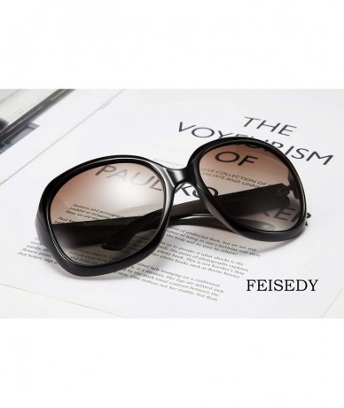 Round Fashion Oversized Polarized Women Sunglasses TAC Lenses Vintage Big Frame Sun Glasses B2434 - C718EX564UQ $13.35